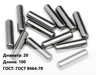 Штифт 20 L=100 ГОСТ: ГОСТ 9464-79